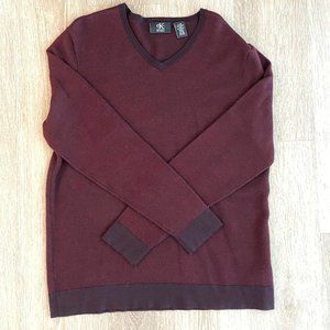 Calvin Klein Merino Wool Blend V-Neck Sweater, Large